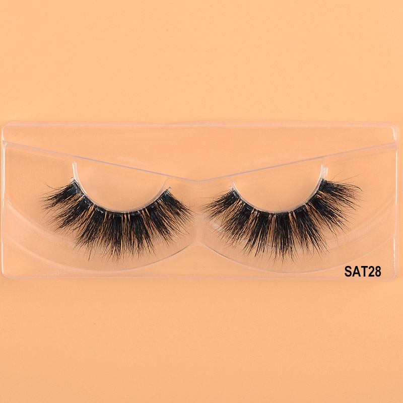 25mm 3D Mink Eyelashes Clear Band Yalancı Şerit Kirpiklər