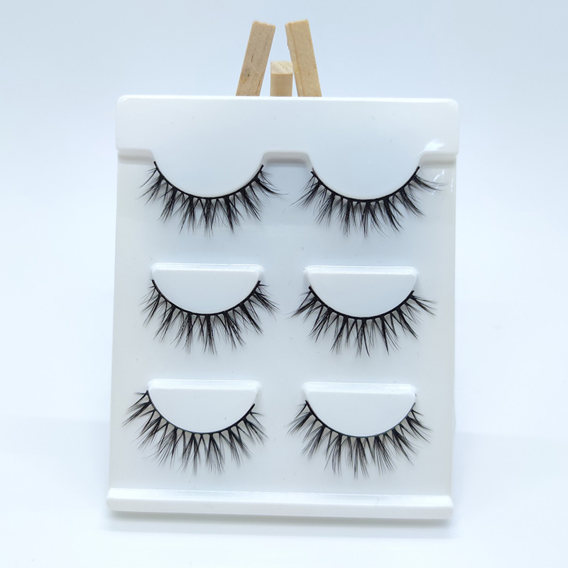 3 Cüt Paket Lüks Faux Mink 3D İpək Kirpiklər Saxta Kirpiklər