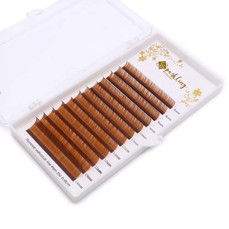 Rəngli Kirpik Uzantıları Mink Qarışıq Uzunluq Bir Tabada (c Buruq 0.07mm 7-15mix)