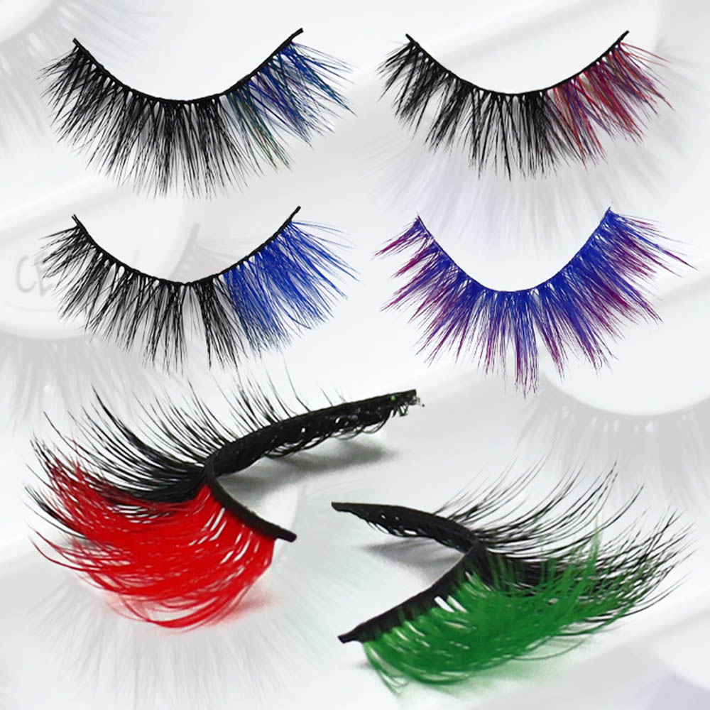 Rəngli Wispy Faux Kirpiklər