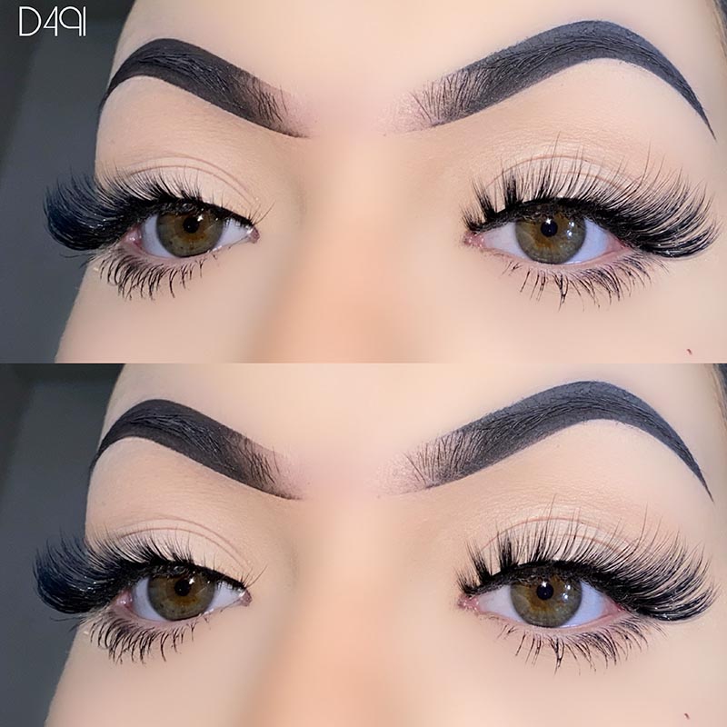 Təbii Görünüş L Curl Mink Tüklü Pişik Gözlü Kirpiklər